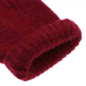 1 Чифт зимни топли трикотажни ръкавици с пълна пръст Кашмир ръкавици без пръсти Дебели топли Велосипедни ръкавици за шофиране на Мъже, Жени и Зимни улични аксесоари