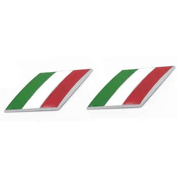 DSYCAR 2 бр./чифт 3D Метален Флаг на Италия Странично Крило на Купето на Автомобила Емблема на Задния Багажник Икона за Ferrari Maserati и Alfa Romeo FIAT Lamborghi