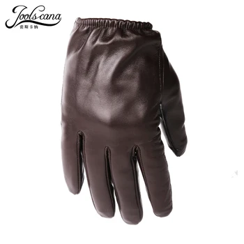JOOLSCANA ръкавици от естествена кожа, мъжки модни ръкавици за шофиране на китката зима есен от италианската вносна естествена овча кожа