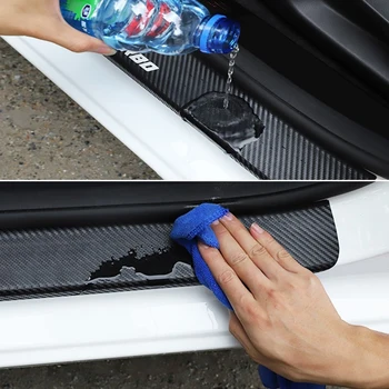 4ШТ Пороговая Табела на Вратата на колата със Защита От Надраскване Стикер От въглеродни Влакна за Honda City 