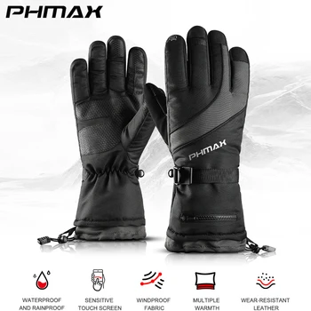 Зимните ски ръкавици PHMAX със сензорен екран За спортове на открито Минерални Ръкавици за каране на сноуборд Водоустойчив ветроупорен Катерене ски ръкавици