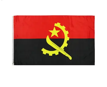 Националното Знаме на Ангола 90x150 см Окачен Полиестер, Устойчив на uv радиация, Знаме на Ангола, Банер За Украса
