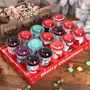 Коледна Лидице кутия За бонбони Голям Капацитет на Железопътната Банка За Съхранение на Коледно парти Дядо Коледа, Снежен човек Бонбони Буркани Детски Подарък Кутия шоколадови Бонбони