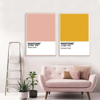 Panton Цвят на Стенно Изкуство, Начало Декор, с монтиран на стената Плакат Розов Жълт Зелен Съвременна Живопис на платно за Хола Декоративен Дизайн на Дома