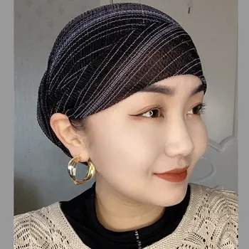 2021 Летни дамски шапки Мюсюлманска шапка Ислямската забрадка Качулка Дамски шапки-тюрбани Turbante Mujer Капачка за химиотерапия на рак