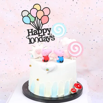 Нова Торта честит рожден ден Topper Картонена цветна балон Нова детска торта за стогодишнината от Topper за украса на торта за рожден Ден