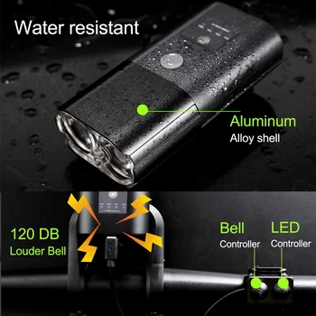 NEWBOLER Велосипеден Фенера Водоустойчив USB Акумулаторна батерия LED 1800Lum МТБ Предната Лампа за Мъгла Алуминиеви Ultralight Фенерче под наем фенер