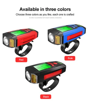 Велосипеден Фенер Комплект Със Скоростомера USB Акумулаторна Фаровете Супер Ярки Предната 5 Режима на Осветление За Пътуване До Работа И Колоездене