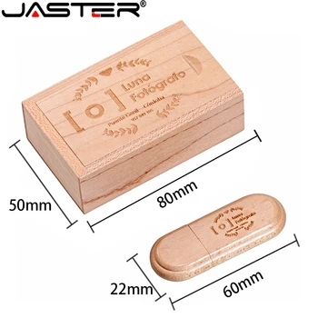 JASTER USB Флаш Нова Дървена кутия Стик Насърчаване на Безплатен потребителски лого Кленовая карта памет Сватбен подарък 128 GB 64 GB 32 GB 16 GB