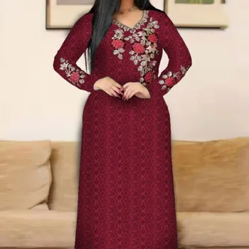 Caftans за жени Абая Дубай Турция Исляма Арабски Мюсюлмански Дълго скромна рокля Кебая Халат Дълъг Арабски Джеллаба Femme Мюсюлманка