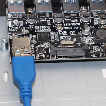 Високоскоростен PCIE PCI-E Express за 4-пристанищен хъб USB 3.0 USB 3.0 5,25-инчов преден панел с 4 порта USB 3.0 за настолни КОМПЮТРИ