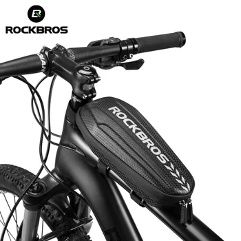 ROCKBROS Твърда Обвивка Велосипедна Рамка на Предната Тръба Чанта Непромокаемая МТБ Пътна Сгъваема Велосипедна Горната Тръба/Седельная Чанти за съхранение с Голям Капацитет