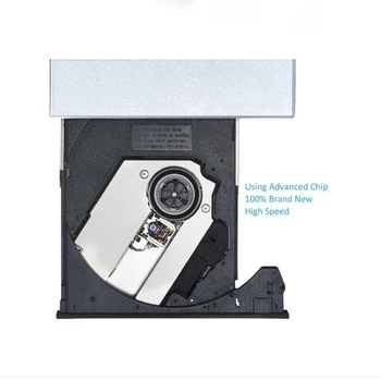 Тънък Външен Оптично Устройство, Подмяна на USB2.0 DVD-ROM Плеър Устройство за Запис на дискове за Преносими КОМПЮТРИ на DVD плейър