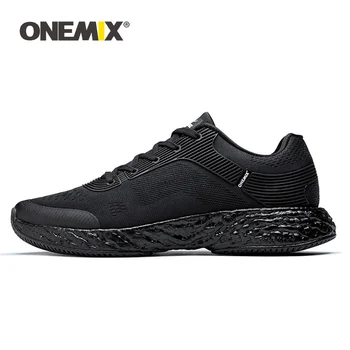 Onemix Мъжки маратонки-Леки плетени дишащи маратонки Удобни тренировочная обувки Ежедневни дамски тенис, спортни обувки за бягане