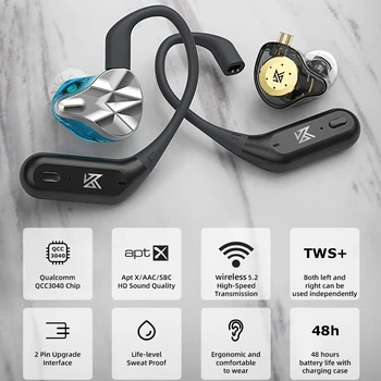 KZ AZ09 PRO Безжични Слушалки Слот Спортни Слушалки Bluetooth Слушалки-Съвместим Кабел за обновяване на HIFI Ухото на Куката