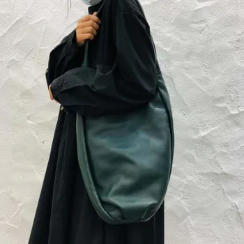 Ретро Дизайн на Чантата на рамото от телешка кожа за жени Мека чанта за рамо от естествена кожа с множество джобове Вместительные чанти за пазаруване