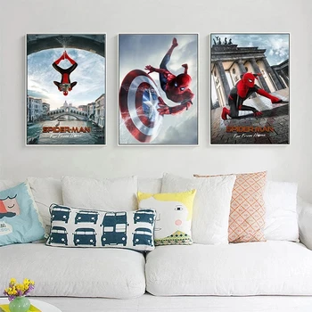 Картина върху платно Marvel spiderman Супергерои Отмъстителите Филм за Печатане на Съвременната Стенни Художествена Картина за хола Декорация на дома