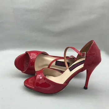 Секси обувки за танци-фламенко Обувки за аржентинско танго практически обувки MST6282RPL Кожена твърда подметка 7,5 cm 9 cm ток на разположение