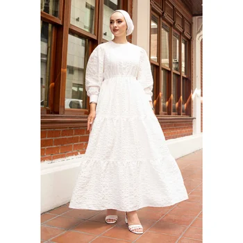 Сю облечи бяло -мюсюлмански дрехи за жени абая кафтан скромна рокля абаи за жени абая Турция турски рокли абаи за жени дъб