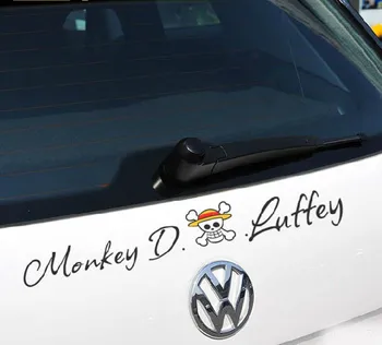 40 СМ ЦЕЛИ Маймуна D Luffy Подпис Светлоотразителни Забавни Креативни Стикери За Предното Стъкло Авто Тунинг Стайлинг D18