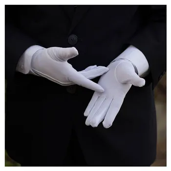 1 Чифт Бели Официални Ръкавици, Тактически Ръкавици Смокинг Парад на почетна стража Дядо Мъжки Проверка Зимни Ръкавици, Които магията на водача