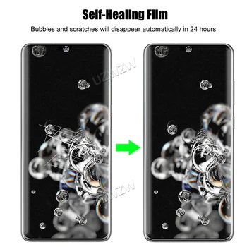 4 в 1 За Samsung Galaxy S20 Ultra 5G / 4G Защитно фолио за Екрана Мека Гидрогелевая филм на 3D Пълно покритие и Фолио за обектива на камерата