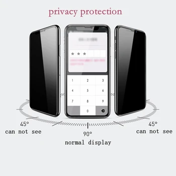 3ШТ Защита на екрана за поверителност за iPhone 13 12 11 Pro Max Анти-шпионски софтуер Стъкло за iPhone 7 8 12 13 Mini Pro X XR Xs, Защитно стъкло