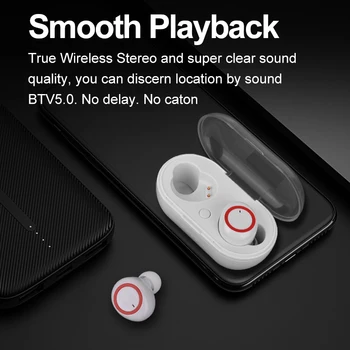 Нов Y50 TWS Слушалки Bluetooth Bluetooth Слушалки Стерео Слушалки 5.0 Безжични Слушалки С Микрофон За Всички Смартфони