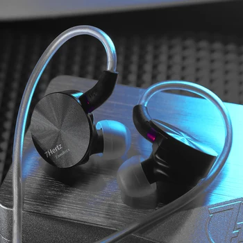 7 Hz Вечен 14.2 mm Плосък HiFi Слушалки в ушите с алуминиева обвивка с ЦПУ Сменяем кабел MMCX Кабелна Музикален Монитор за слушалки