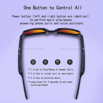 Bluetooth 5.0 Поляризирани Смарт Очила Спортни Слушалки Слънчеви Очила Слушалки Слушалки Високоговорители Полуоткрытое Слънцезащитно Стъкло за шофиране