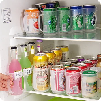 Хладилник Кутия За съхранение Хладилник банка за коктейлни напитки Спестяване на пространство Банки Довършителни Хладилник Организатор Аксесоари за дома за готвене