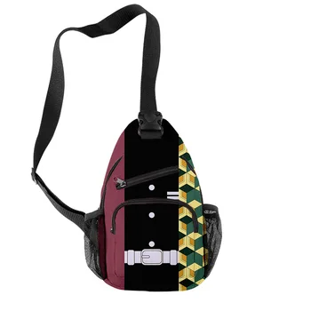 Хип-хоп Аниме Убиец на Демони За момчета/момичета Отличителни чанти Оксфорд Водоустойчив Спорт на открито Пътни чанти през рамо от тийнейджърските си чанти за рамо