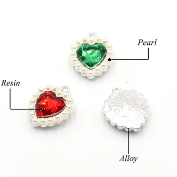 Изящни Бижута за Аксесоари, 10 бр/лот Перлени Копчета във формата на Сърце, Празнична Украса, Изделия, ръчно изработени Аксесоари