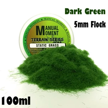 Умален Модел на сцената Материал е Тъмно-Зелено на Тревата Глутница Тревата Найлонова Трева на Прах СТАТИЧНА БИЛКА 5 мм Моделиране Хоби Занаят Аксесоар