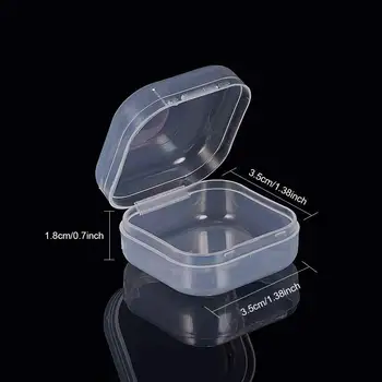 10ШТ Тапи За Уши Контейнер Занаят Организатор Квадратна Форма, Кутия За Съхранение на Пластмасова Прозрачна Кутия За Съхранение вкъщи