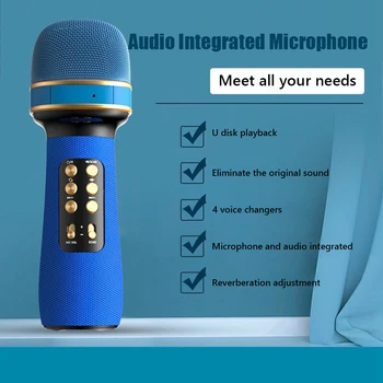 WS-898 Безжичен Bluetooth-Съвместими Микрофон Многофункционален Микрофон+FM+Промяна на Глас, Аудио Говорител на Доставка