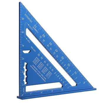 7-инчовата Алуминиева Ъглова Квадратна Триъгълна Линия за Измерване на Ъгъл на Инструмента Дърводелец Транспортир Дървообработващи Инструменти