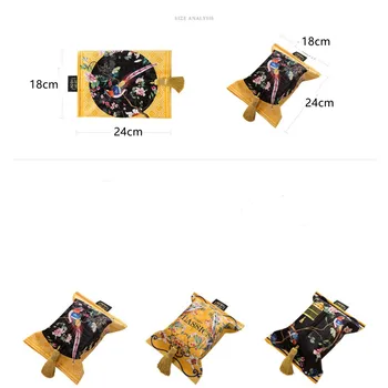 Китайски Цвете Птица Боя Притежателя Тъкан, Мека Декоративна Кутия За Салфетки с Пискюл В Източната част на Източен Стил, Идея за Подарък 18x24 см