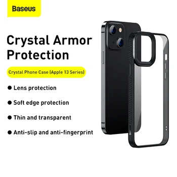 Калъф за телефон Baseus Crystal за iPhone 13 Pro Max Защитник на обектива телефон Прозрачна делото Калъф за вашия телефон, Калъф за мобилни телефони Нов 2021