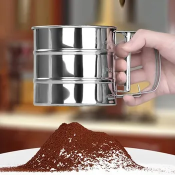 Ръчно сито за брашно на ръчна преса полуавтоматична чаша за пресяване на брашно кухненско приспособление сито за печене аксесоари за торта печене печене на кафе