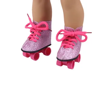7 см Възстановената Кукла Обувки Роликовая Обувки Модерен Кънки Кожени Обувки, Ръчно изработени, Подходящи за 18-инчовата Американската Кукла,43 см Новородени Кукли