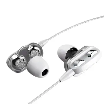 Слушалки с кабел Универсален Жак 3.5 мм За слушалки с високо бас Слушалки Силикагелевая gag за уши и Слушалки в ушите е с двойна подвижна намотка