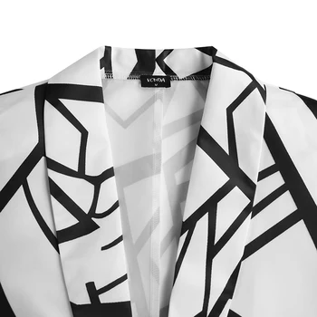 Есента елегантен офис сако с дълъг ръкав VONDA 2021 Официален костюм Сако Реколта палто с принтом Дамски връхни облекла Палта Veste