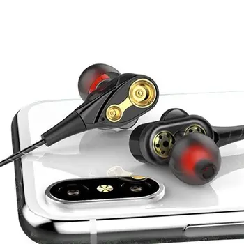Магнитни Кабел Стерео Слушалки в ушите Super Bass С Двойно Задвижване Слушалки слушалки Слушалки За смартфон Huawei Samsung