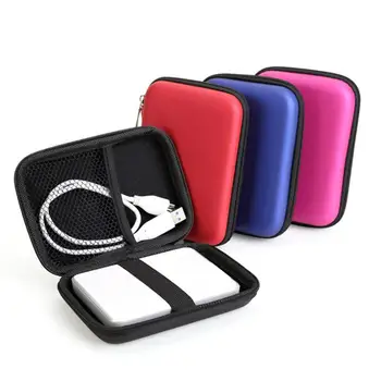Чанта за твърдия диск Калъф за твърд диск Калъф с цип Слушалки Външния Протектор Чанти за Носене Powerbank Мобилен EVA Кутия за съхранение на Caddy
