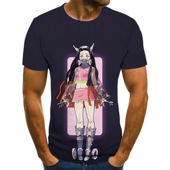 2021 гореща разпродажба на японската анимация убиец на демони сестра кръст обличам секси лятна тенденция децата на възрастни в пълен размер 3d тениска