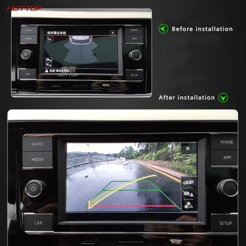 За Volkswagen VW Polo Plus 2019 HD Динамичен Централната Пътека на Екрана Управление на Видео Линията на Камера за Задно виждане