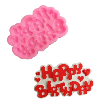 Направи си САМ честит рожден Ден на Писмо форма на силиконовата форма шоколад скърпвам инструменти за украса на cupcake мухъл Шоколад скърпвам Захар занаят