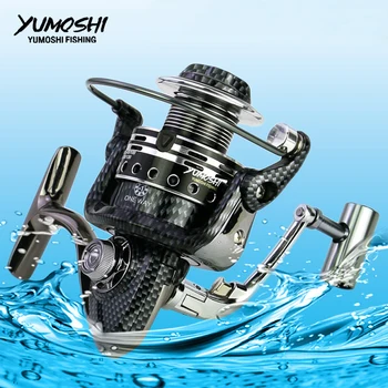 Yumoshi колела риболовна макара, без разлика Цельноалюминиевый корпус 5.5:1 13+1BB корнизи тип спиннинга Морска скала риболовна стръв БА