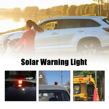 Автомобилна Слънчева Сигнална лампа Аларма За Полагане на Автомобила Авариен LED Магнитен Сигнал, Предупреждение за Спиране на Автомобила Светеща Червена Лампа
